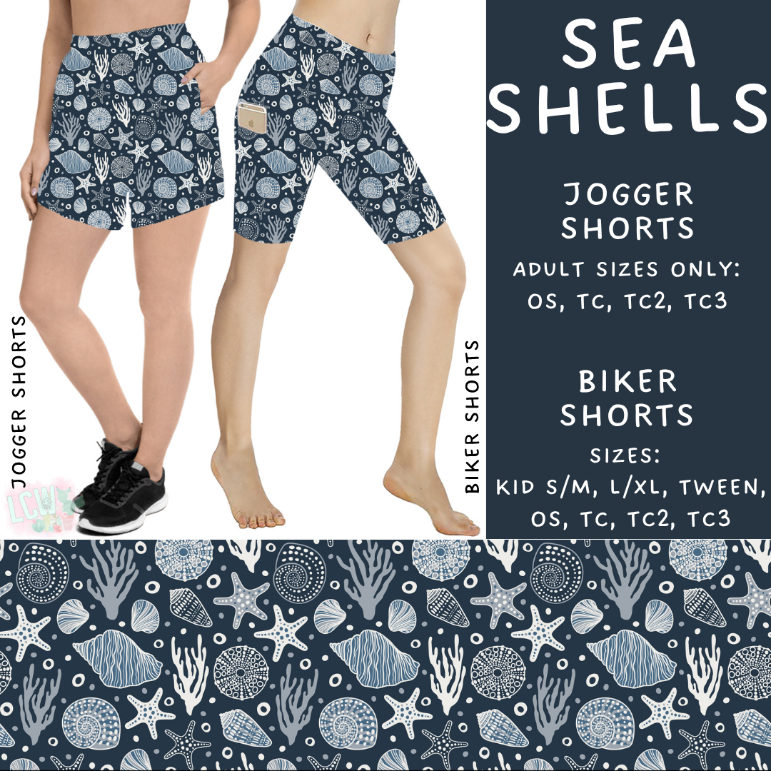 Ready to Ship - Sea Shells Biker Shorts - TC2