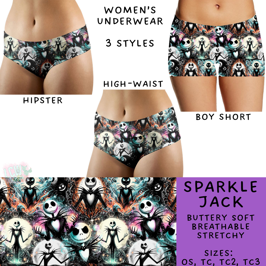 Ready To Ship - Sparkle Jack Women's Underwear - Boy Short TC - Hipster OS, TC & TC2