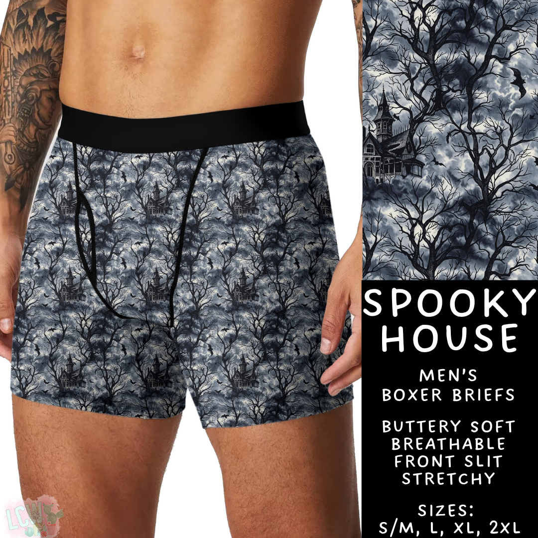 Ready To Ship - Spooky House Men's Boxer Briefs - XL