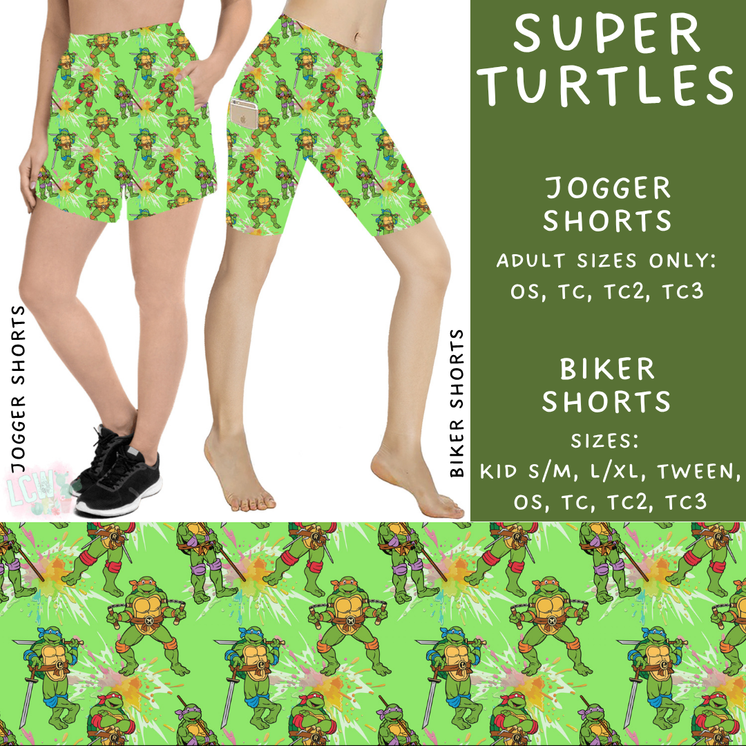 Ready To Ship - Super Turtle Biker Shorts - TC & Jogger Shorts - OS
