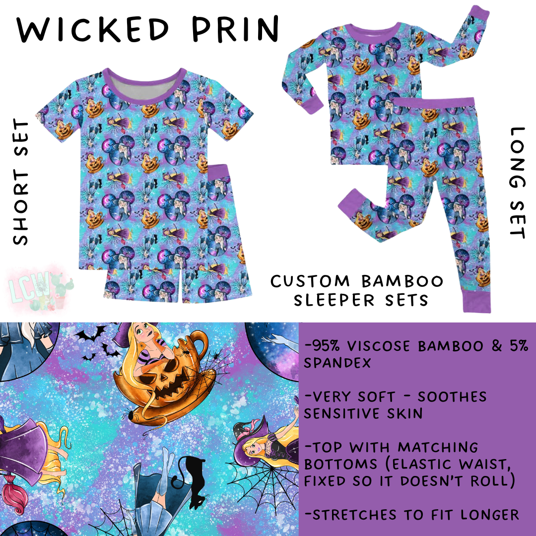 In Production - Batch #374 - Wicked Prin Bamboo Long Sleeper Set - 4T, 5T & 6T