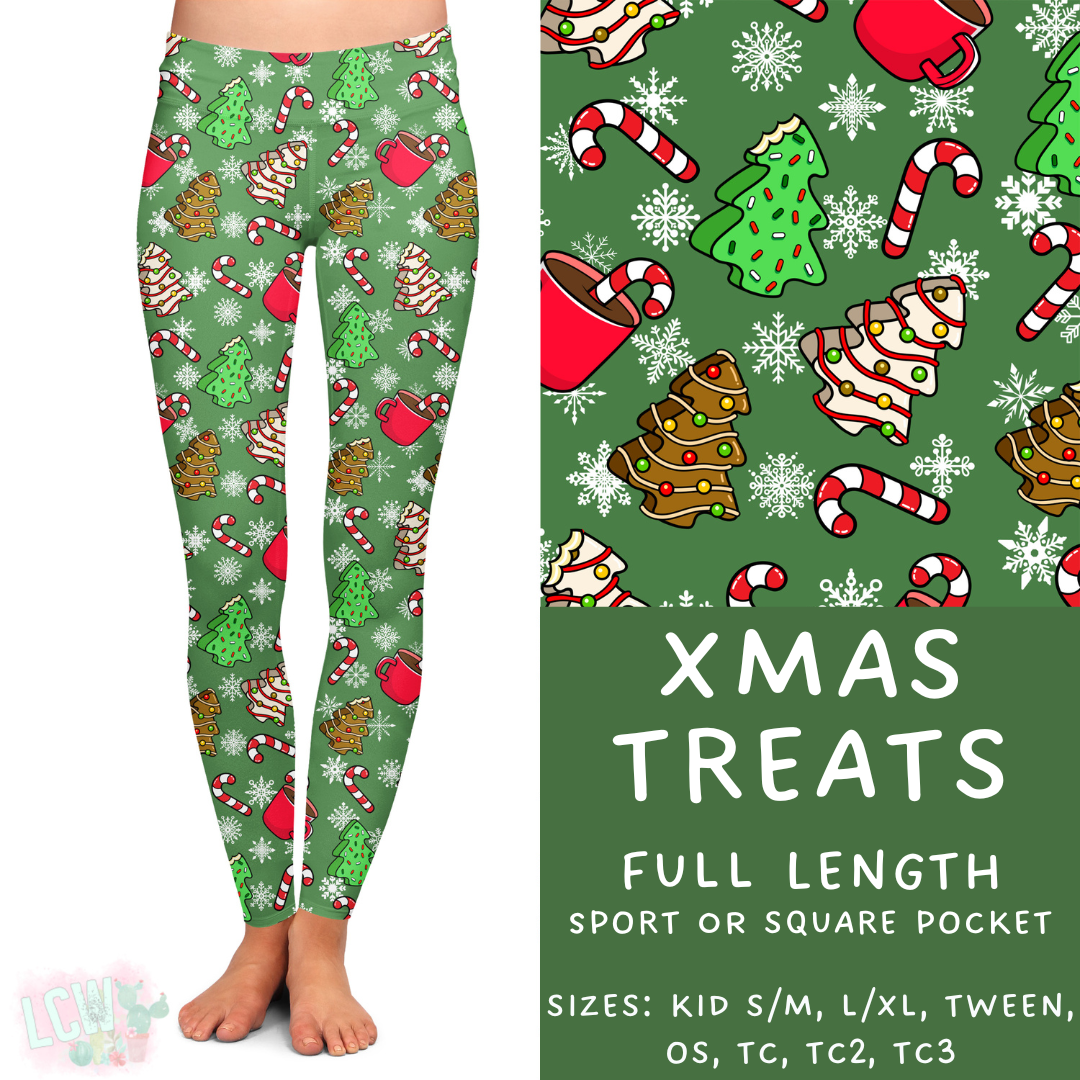 Ready To Ship - Xmas Treats Full Length Leggings - OS, TC & TC2 Sport Pockets & TC2 Square Pocket