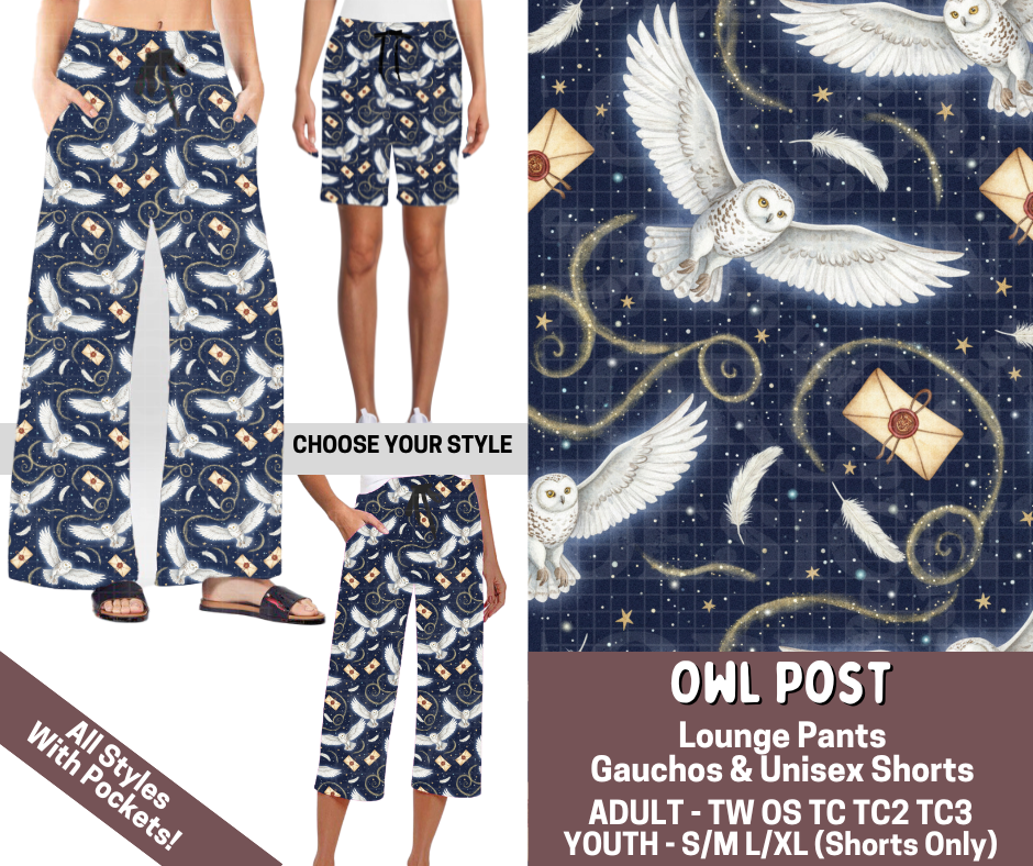 Preorder! Closes 3/5. ETA June. Owl Post Combo Lounge Lengths