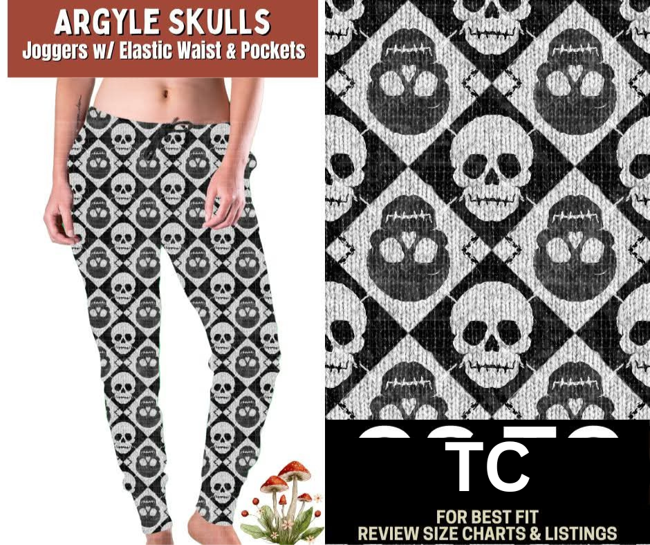 Argyle Skulls Fleece Joggers