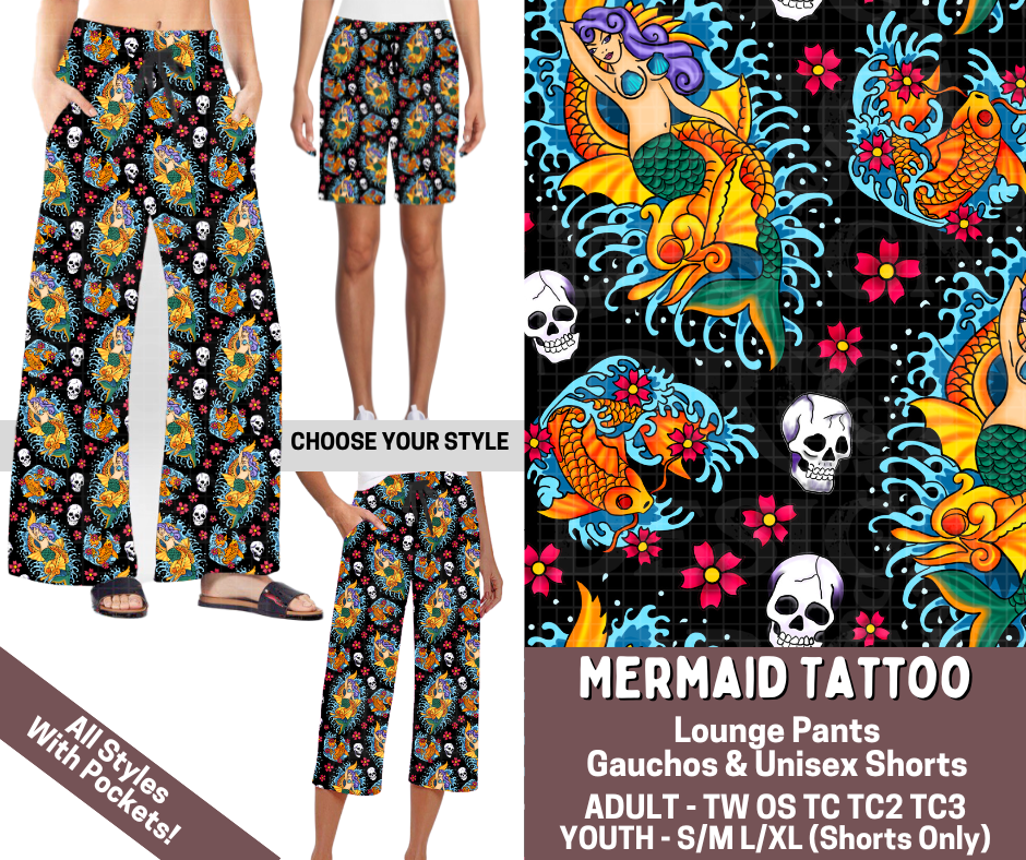 Preorder! Closes 3/5. ETA June. Mermaid Tattoo Combo Lounge Lengths