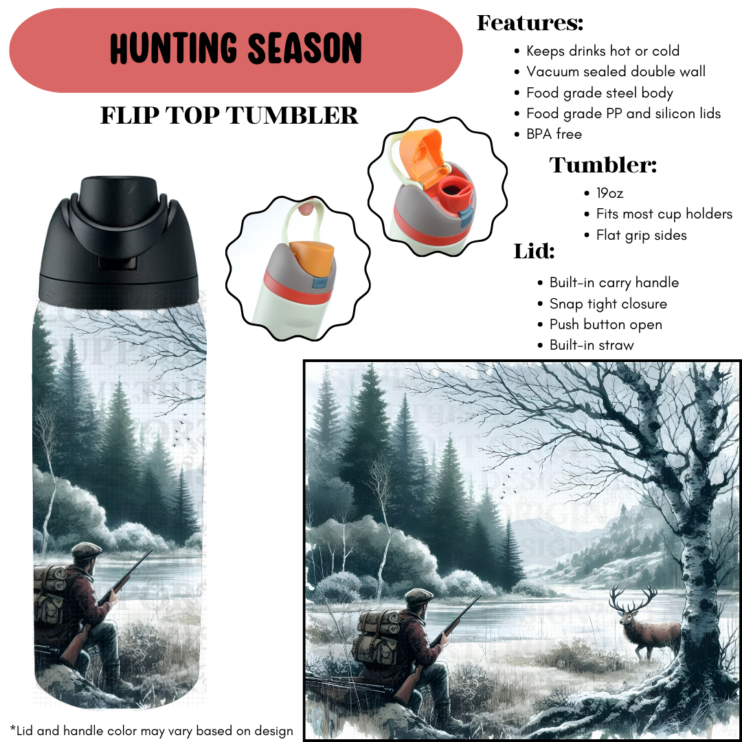 Preorder! Closes 9/18. ETA Dec. Hunting Season Flip Top Tumbler