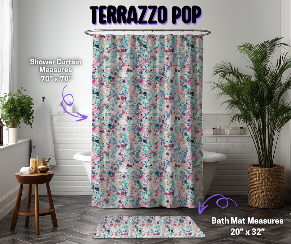 Preorder! Closes 12/8. ETA March. Terrazzo Pop Custom Shower Curtain and/or Bath Mat